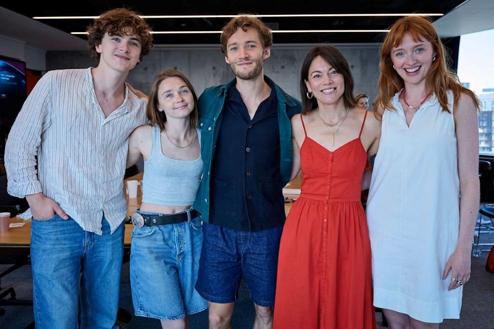 the cast of Cadburys, two men and three women