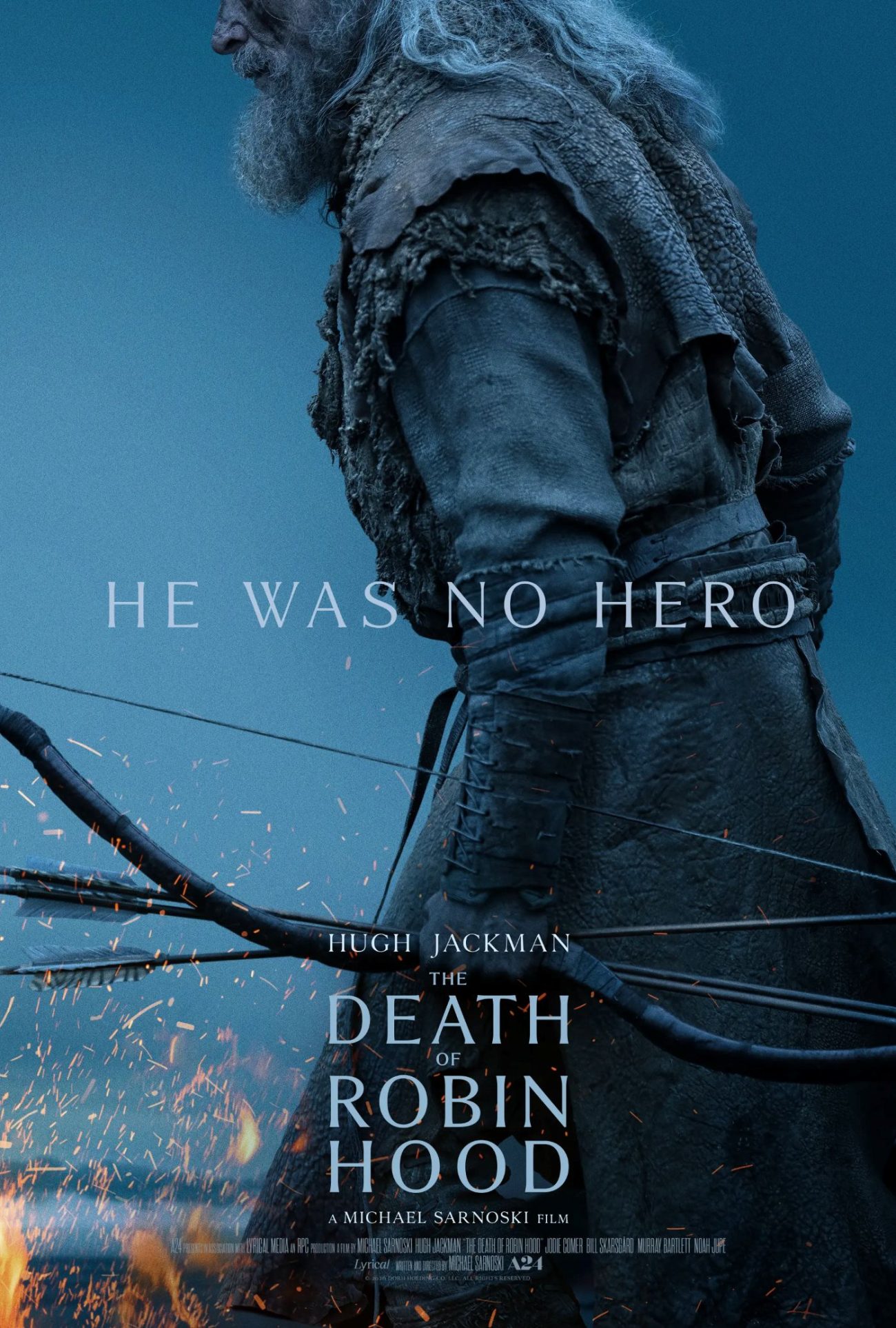 film poster of The Death of Robin Hood. Partial image of a warrior.