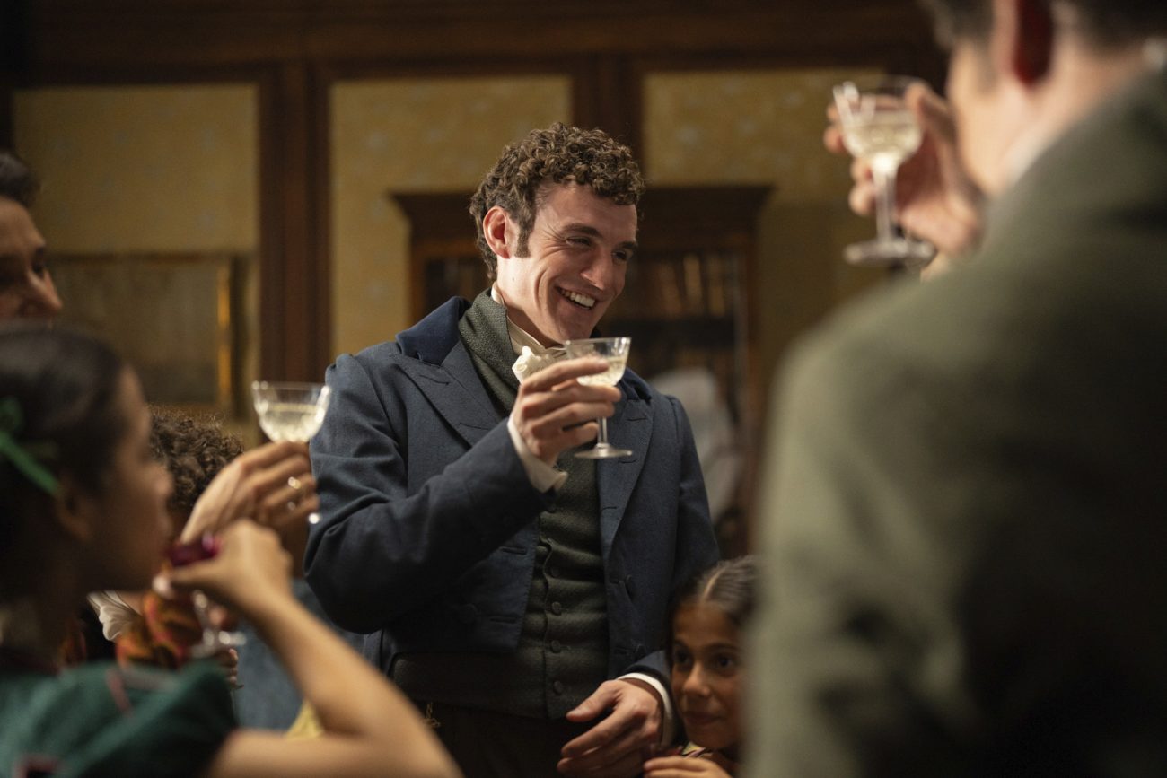 William Ryder raises a glass during a celebration in The Other Bennet Sister Episode 10.