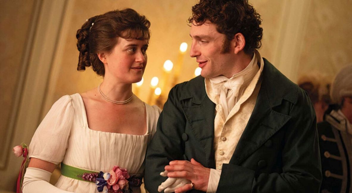 Mary Bennet and William Ryder chat at the dinner