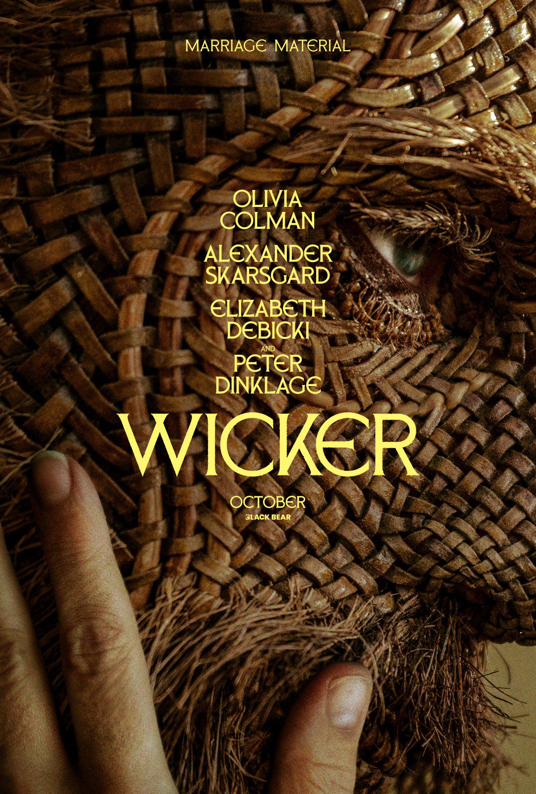 the poster for olivia colman and alexander skarsgård's film Wicker.